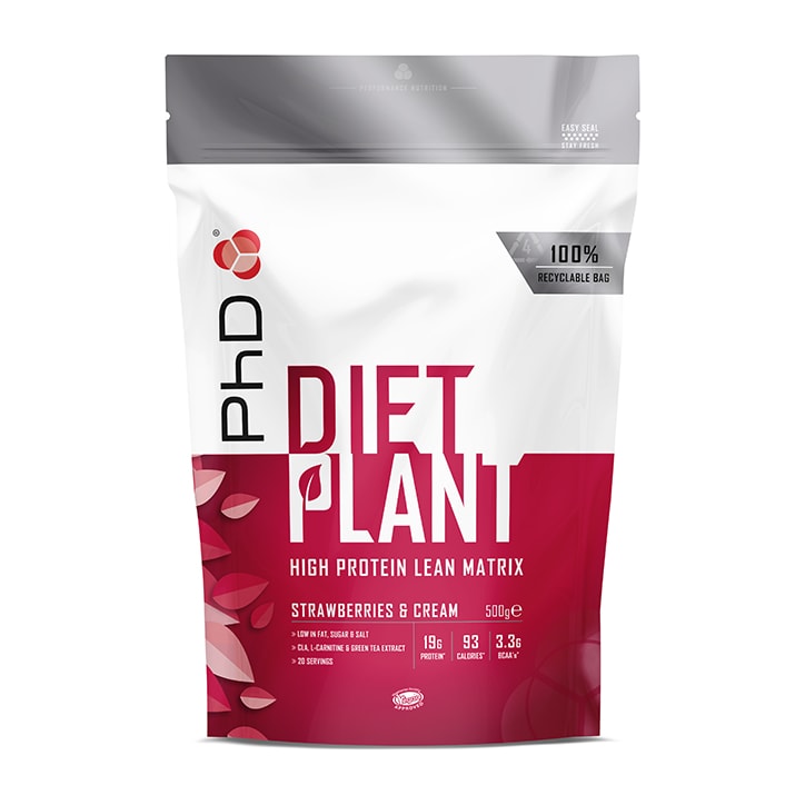 PhD Diet Plant Protein Powder Strawberries & Cream 500g
